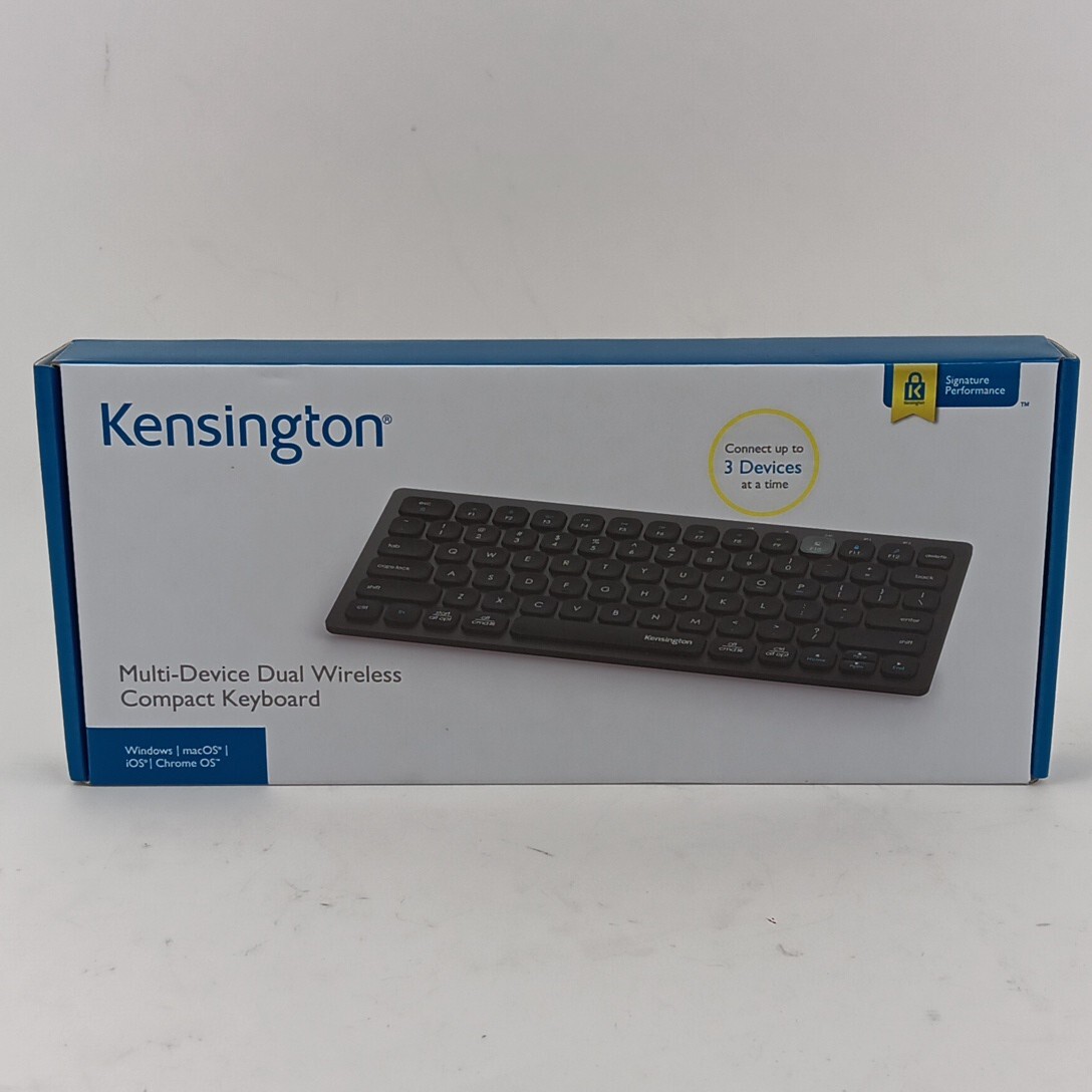 Kensington Multi-Device Dual Wireless Compact Keyboard New In Box 