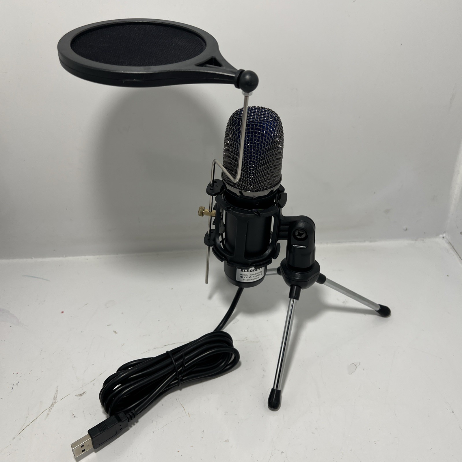 Elegiant Portable Plug & Play Condenser UBS Silver Microphone EGM-04 K38 8- Bit