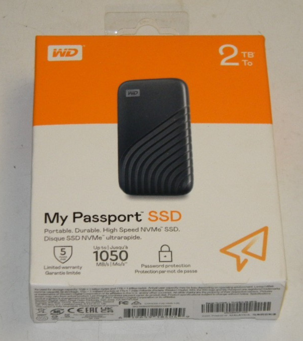 WD MY PASSPORT 2TB PORTABLE SSD (WDBAGF0020BGY-WESN) BRAND NEW SEALED USB 3.2