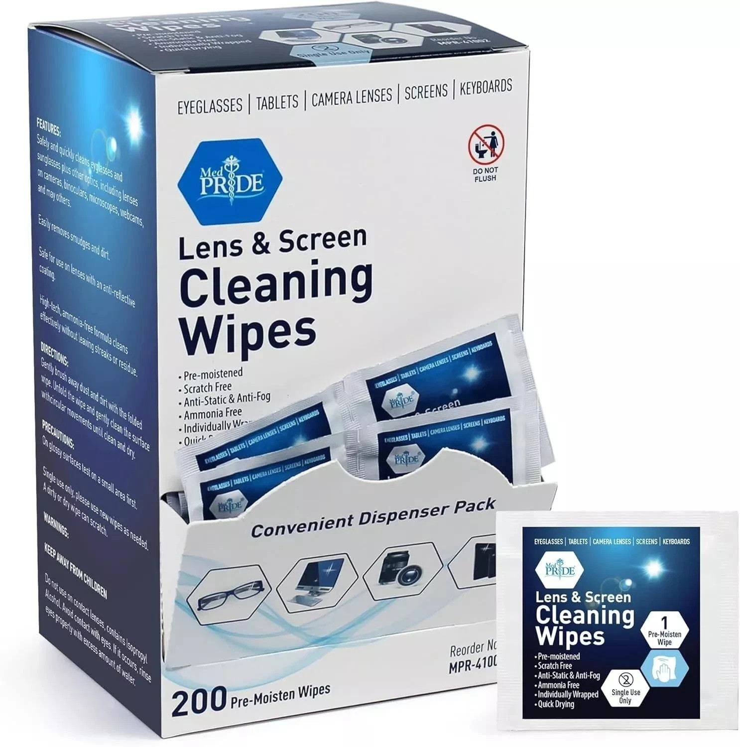 200 Count Electronic Screen Cleaner Wipes for Tablet Computer Monitor Laptop Tv