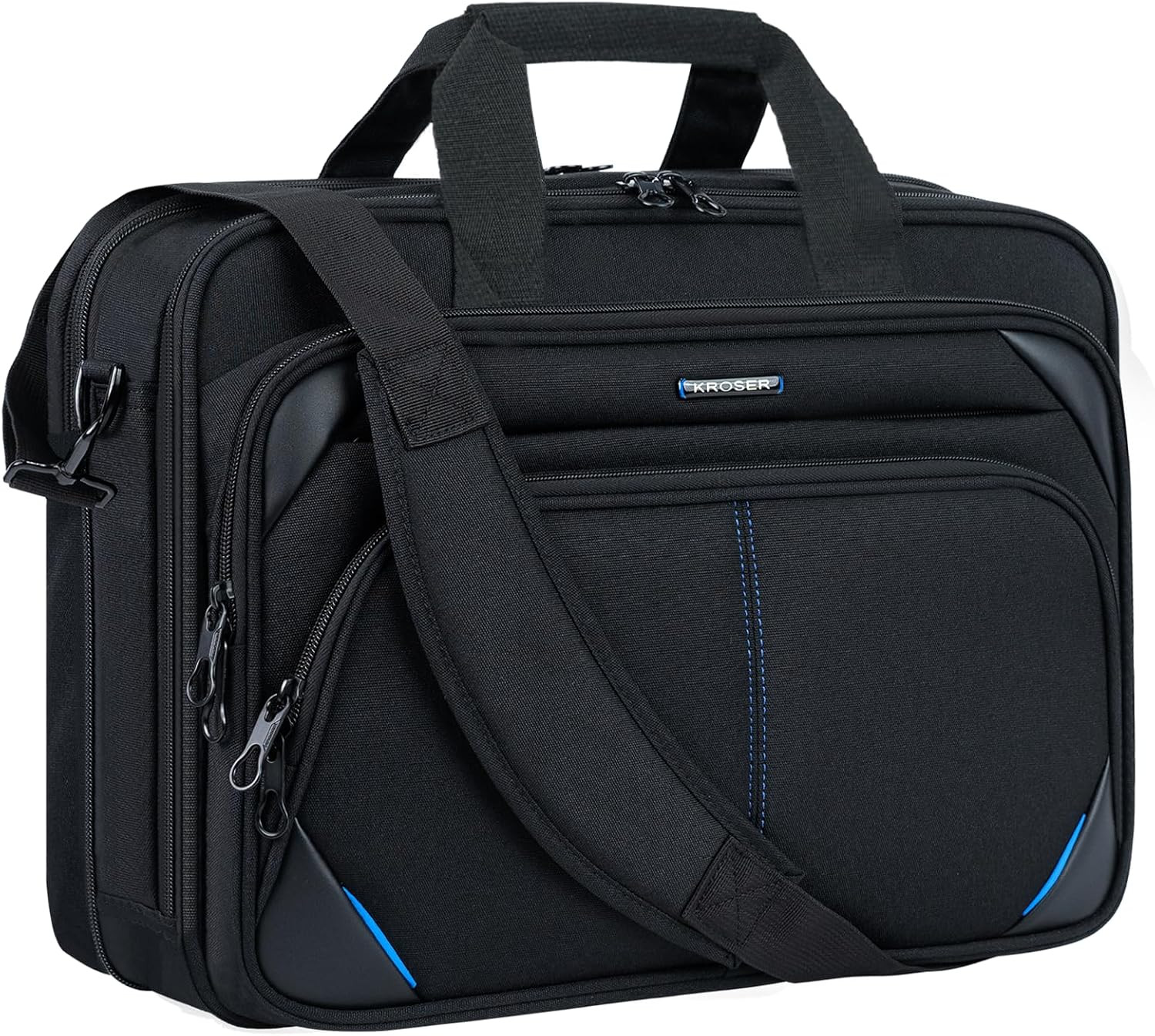 KROSER Laptop Bag 17.3 Inch Premium Laptop Briefcase, Expandable Water