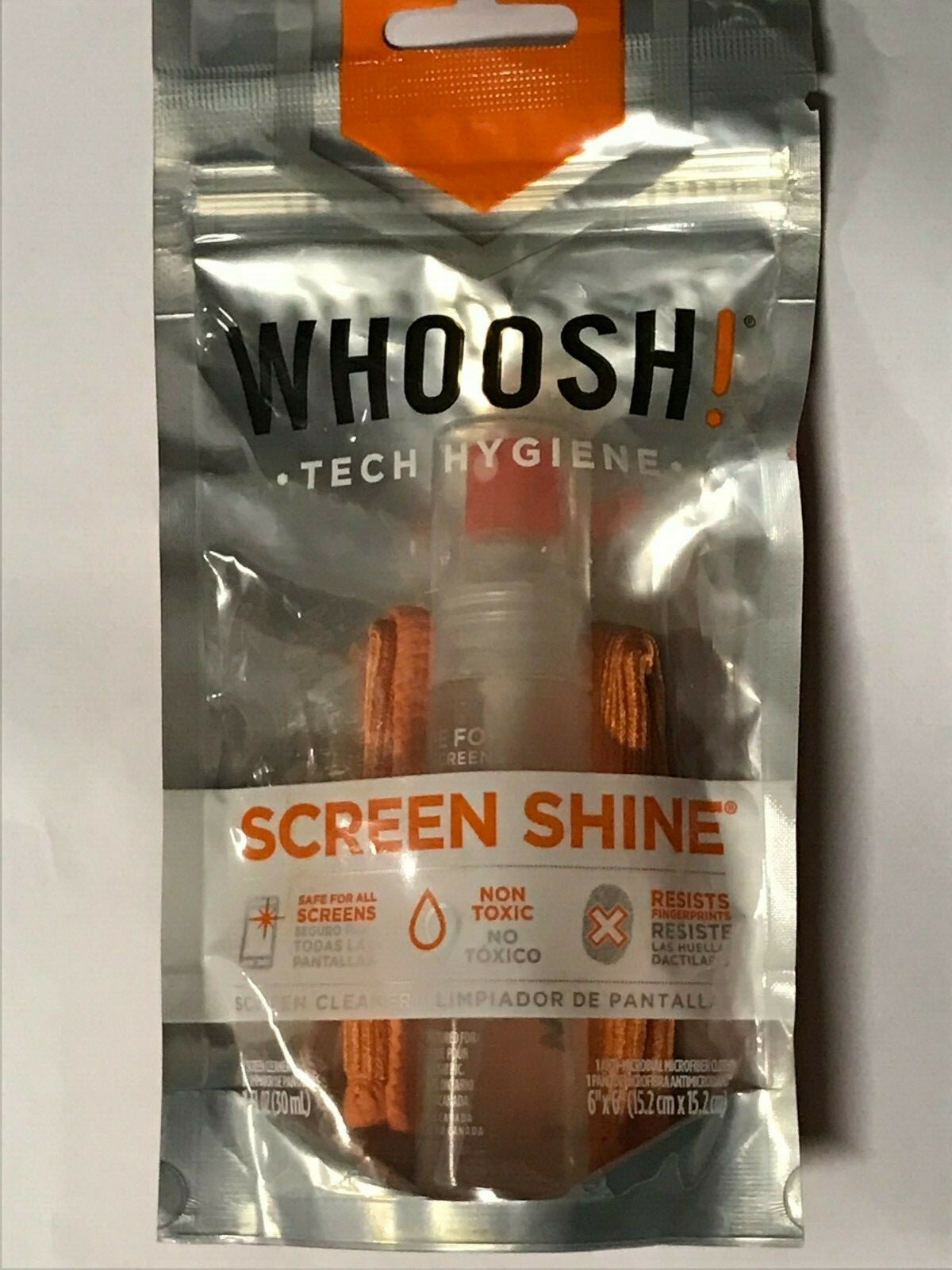 WHOOSH TECH HYGIENE SCREEN SHINE - CLEANER & MICROFIBER CLOTH INCLUDED