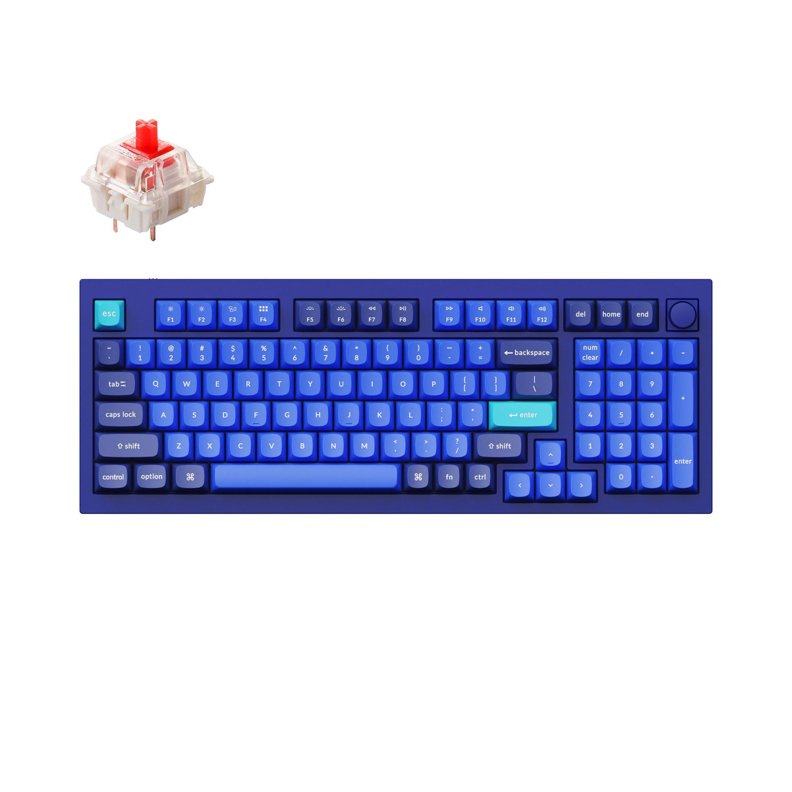 Keychron Q5 Wired Mechanical Keyboard Navy Blue Hot-swap Gateron G Pro Red Sw...