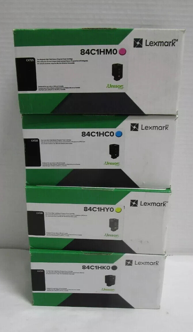 GENUINE LEXMARK 84C1HK0 84C1HC0 84C1HM0 84C1HY0 TONER SET We Ship Fast