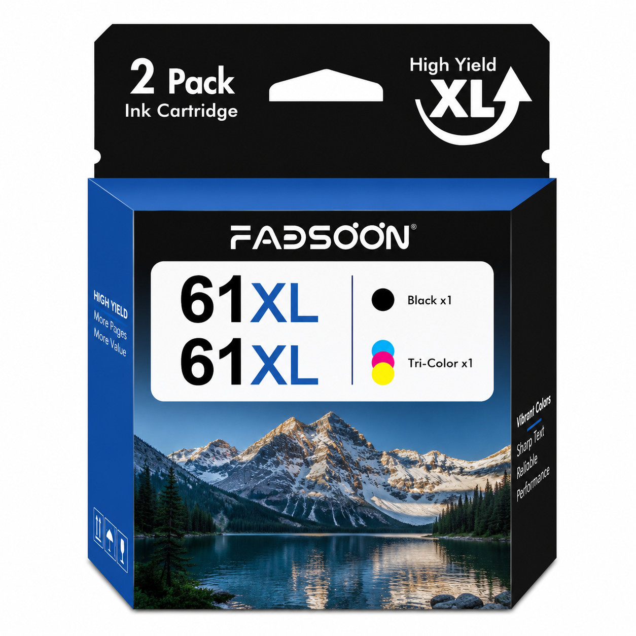 61XL Ink Cartridge 2PK BK/Tri-Color High Yield for DeskJet 1000 1010 1050 1510