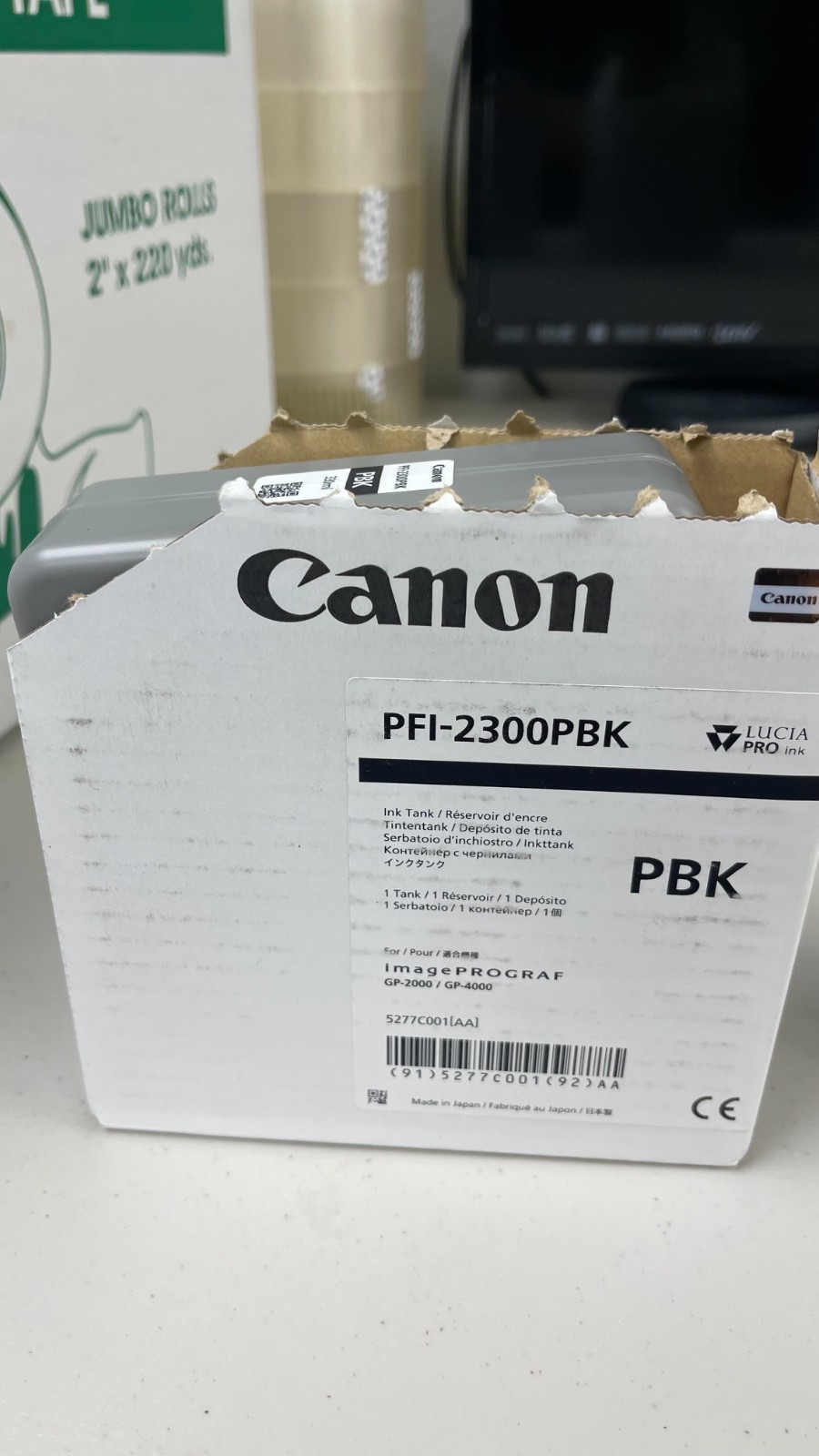 Canon PFI-2300PBK Original Inkjet Ink - Photo Black Pack-Open Box NEW -330ML