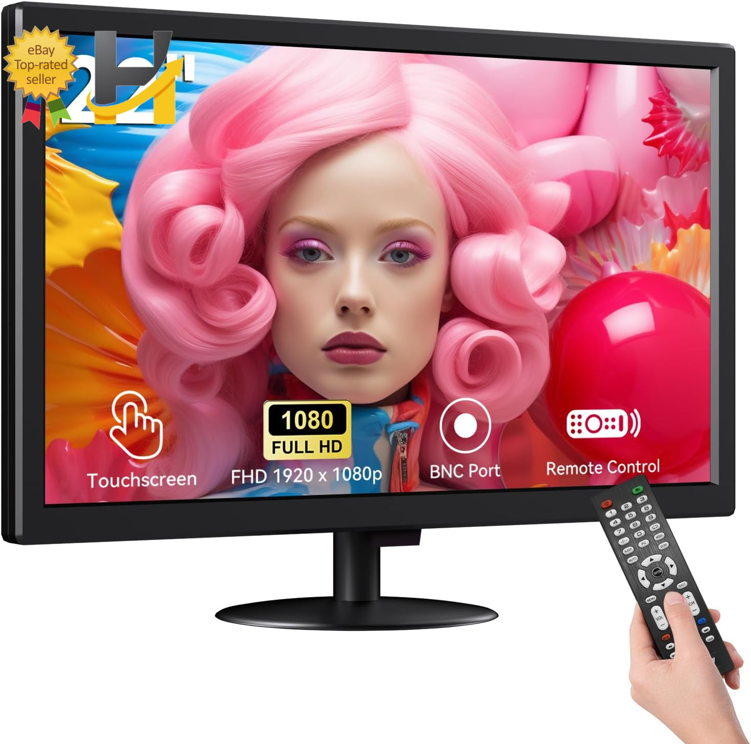 22” Full HD Touch Monitor 10 Point Capacitive Touch HDMI VGA BNC Built In Speake