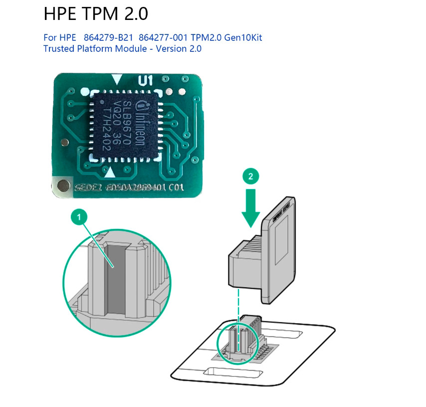 New HPE TPM 2.0 Module Trusted Platform Module Version 2.0 864277-001 IFX IFX