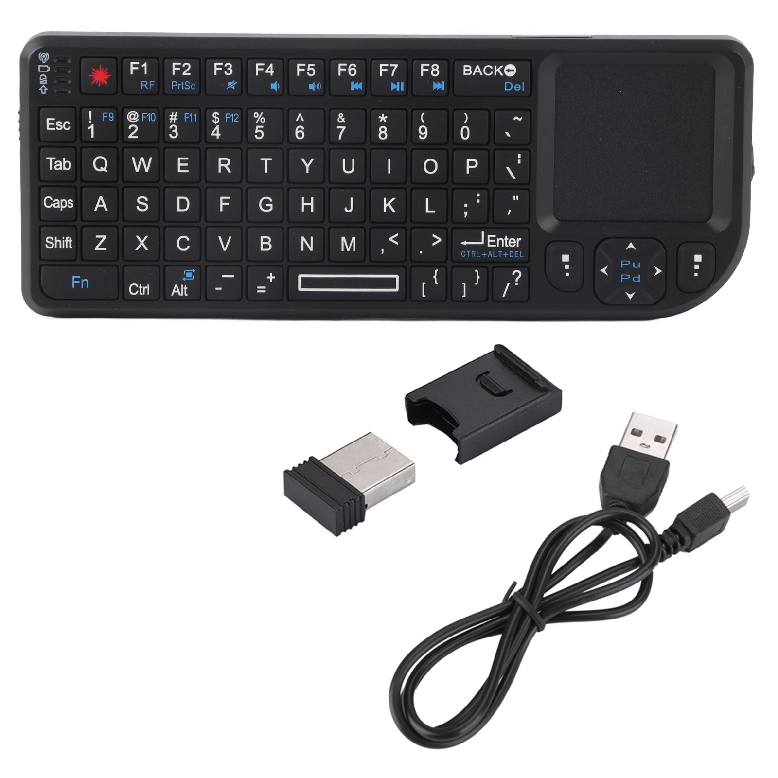 2.4GHz Wireless Touchpad/Rechargeable Ultra Mini Thin USB Backlit Keyboard For