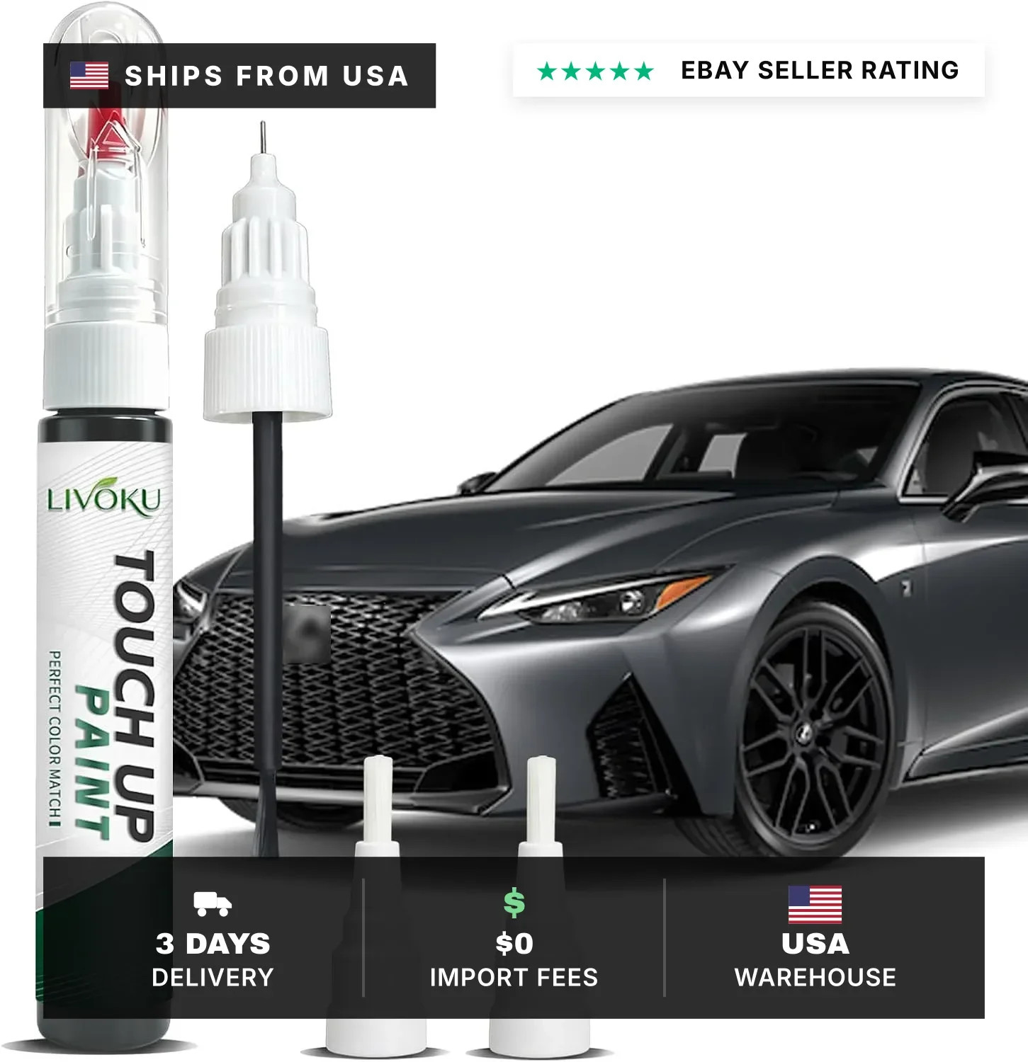 Cloudburst Gray 1L1 Touch Up Paint Pen for Lexus