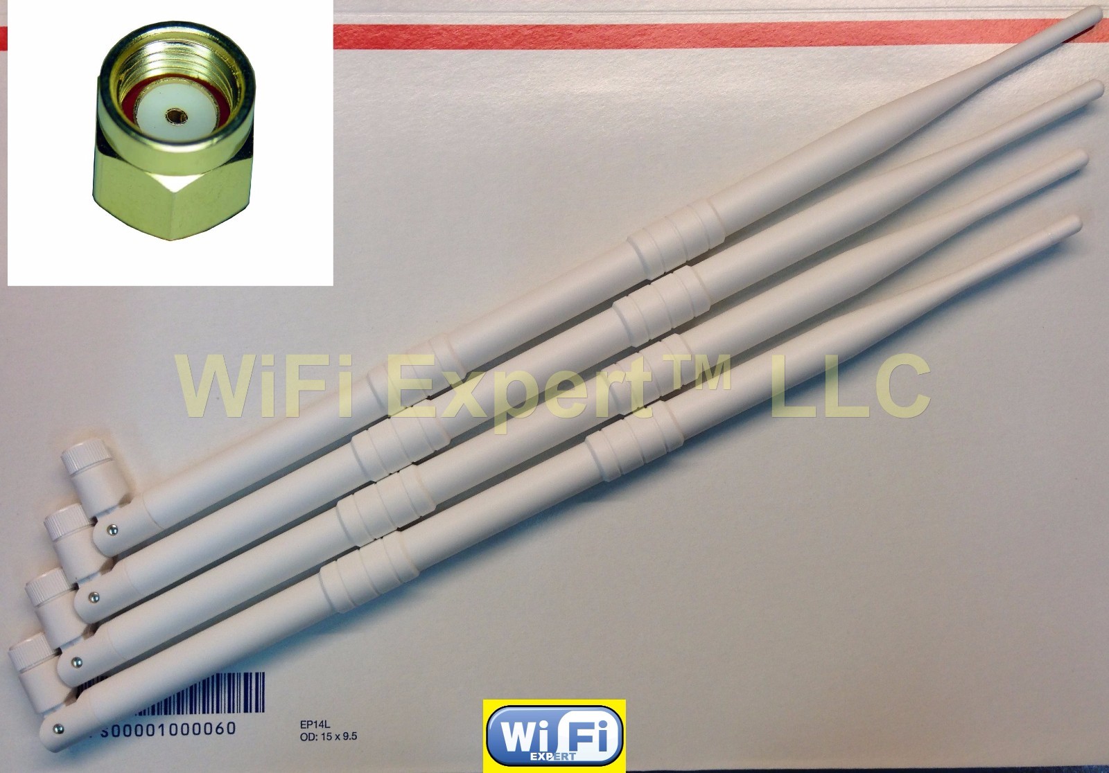 4X Zmodo Security Camera White 2.4GHz 9 dBi Wireless Antenna Booster WLAN RP-SMA
