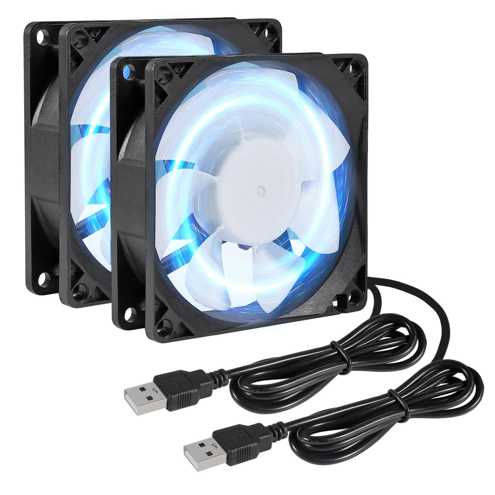 2pcs 80mm/3.15inch DC 5V Computer Case Fan