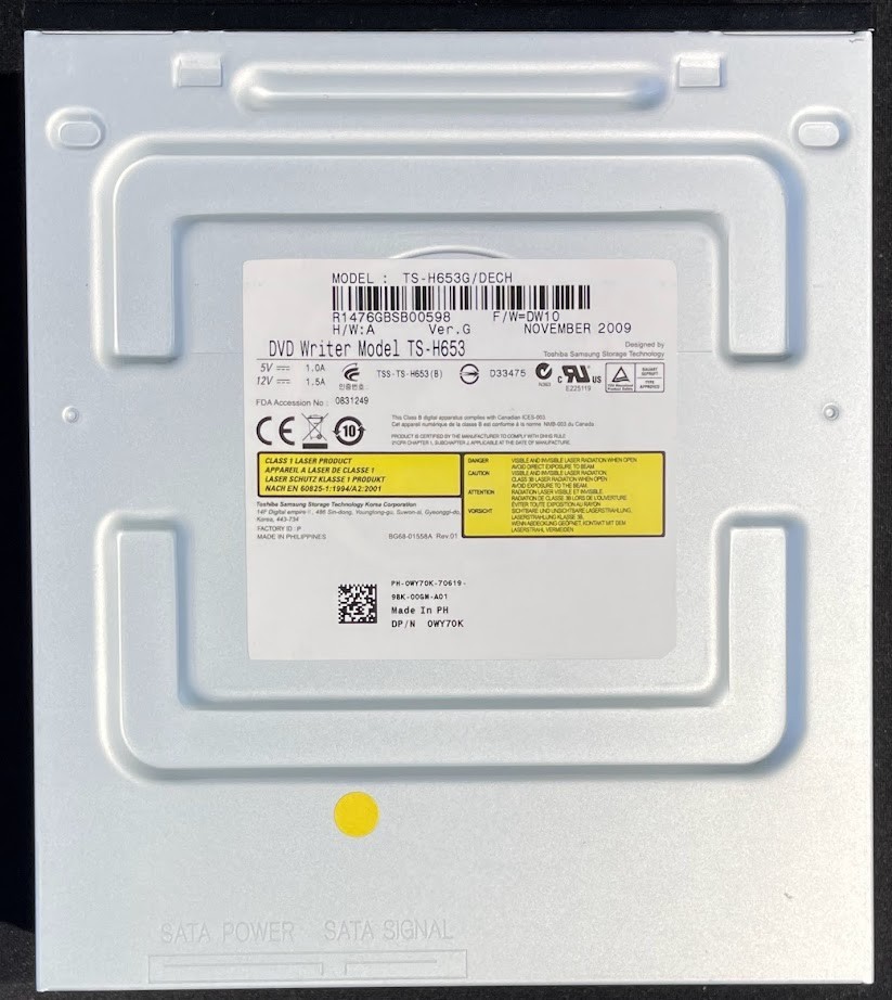 Dell / Samsung TS-H653 16X DVD Writer Drive / TS-H653G/DECH / WY70K