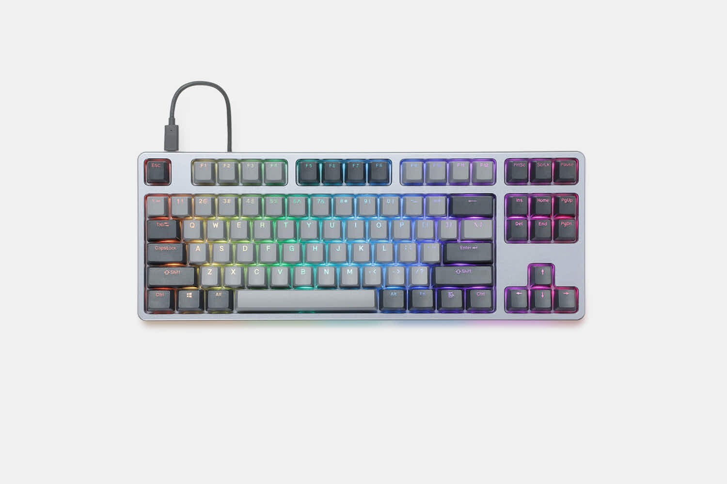 Drop CTRL High Profile Mechanical Keyboard In Gray with RGB Halo Clear Switches 