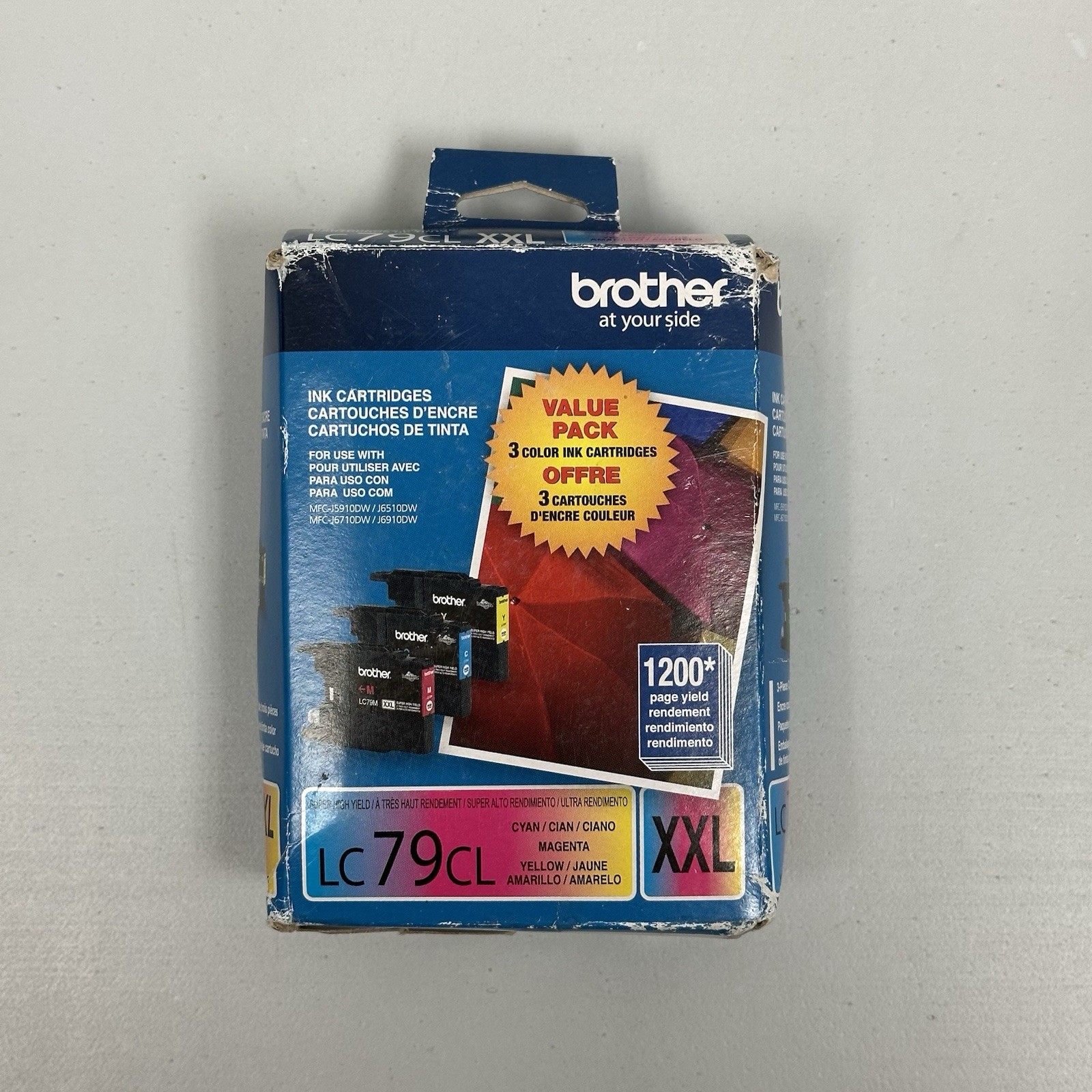 Brother LC79 XXL 3 Pack Cyan Magenta Yellow Color Ink Cartridges Exp 02/2026