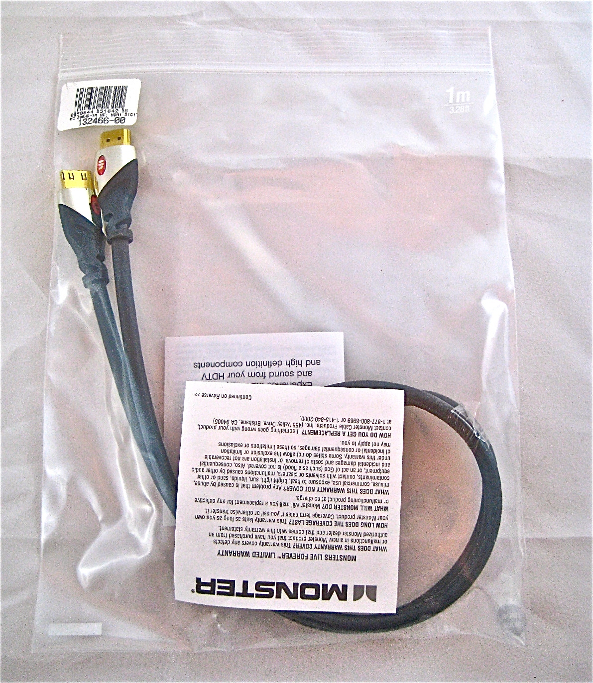 🎁 Monster Cable HDMI 800HD ULTRA 24k 🆕 Hi-SPEED 3.3’ HDTV BluRay w/Ethernet 🎁