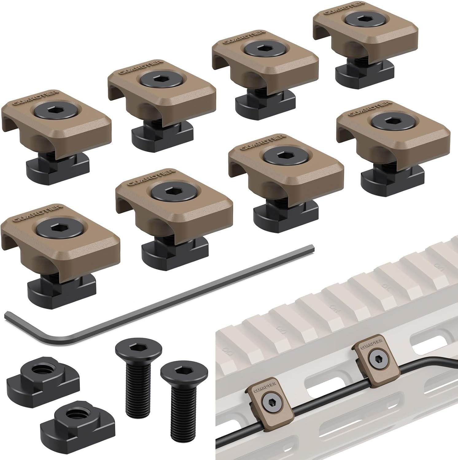Pressure Switch Cable Guides Compatible with M-LOK, 8 Pack