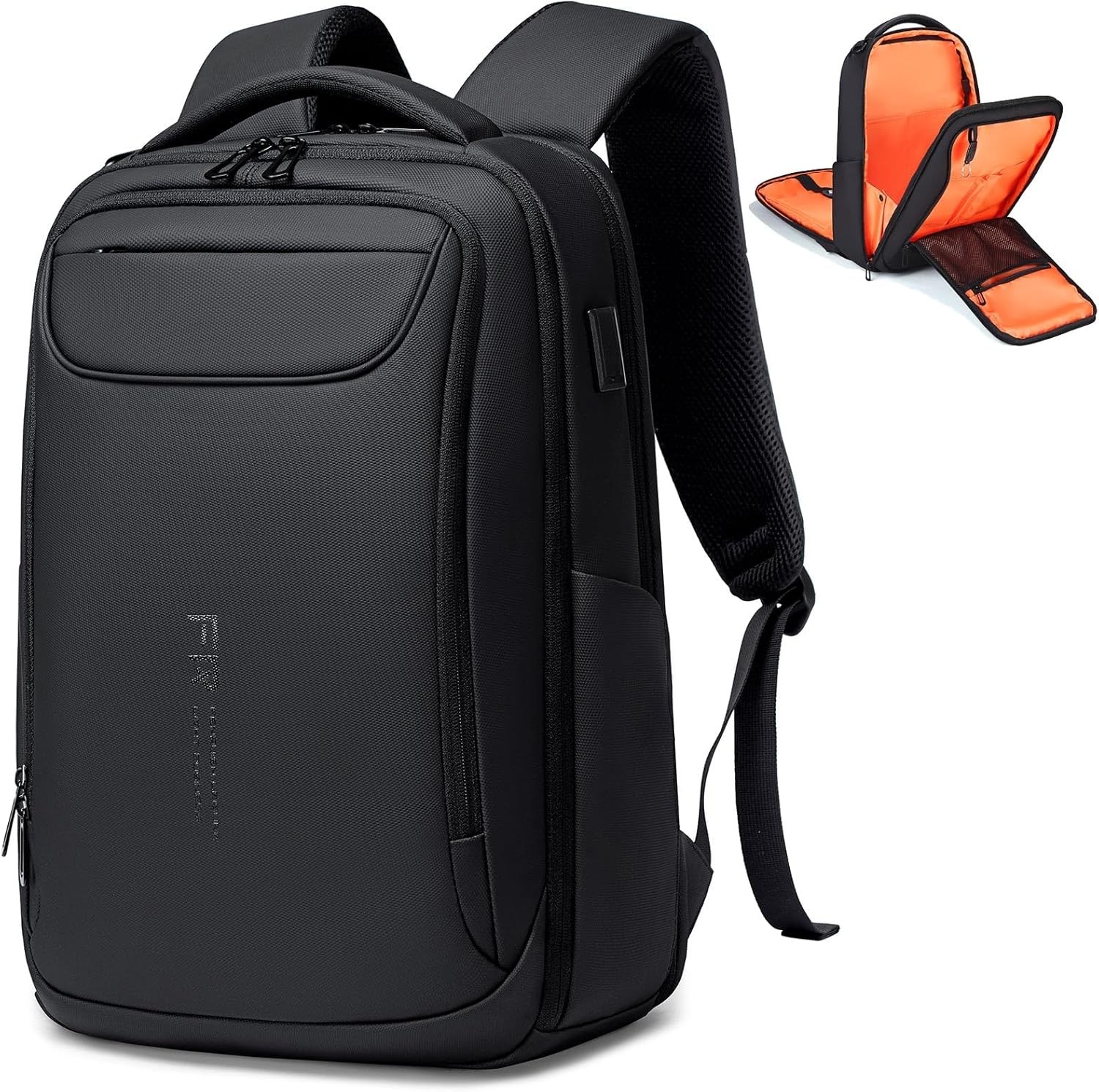 FENRUIEN Business Backpack for Men,Water Resistant Tech Regular, Black 