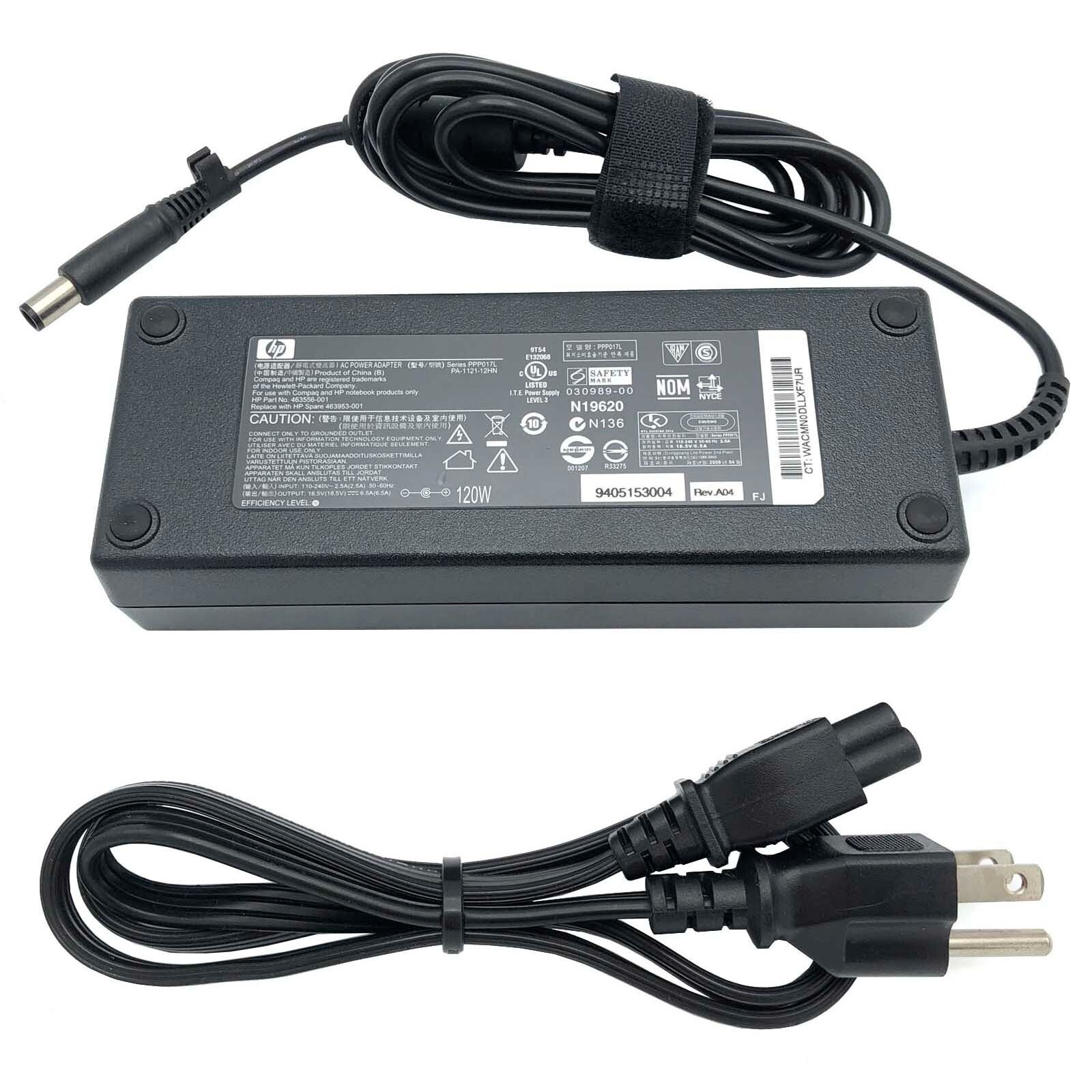 New Genuine HP 120W 18.5V 6.5A AC Adapter PA-1121-42HN  PPP016L-E  519331-001