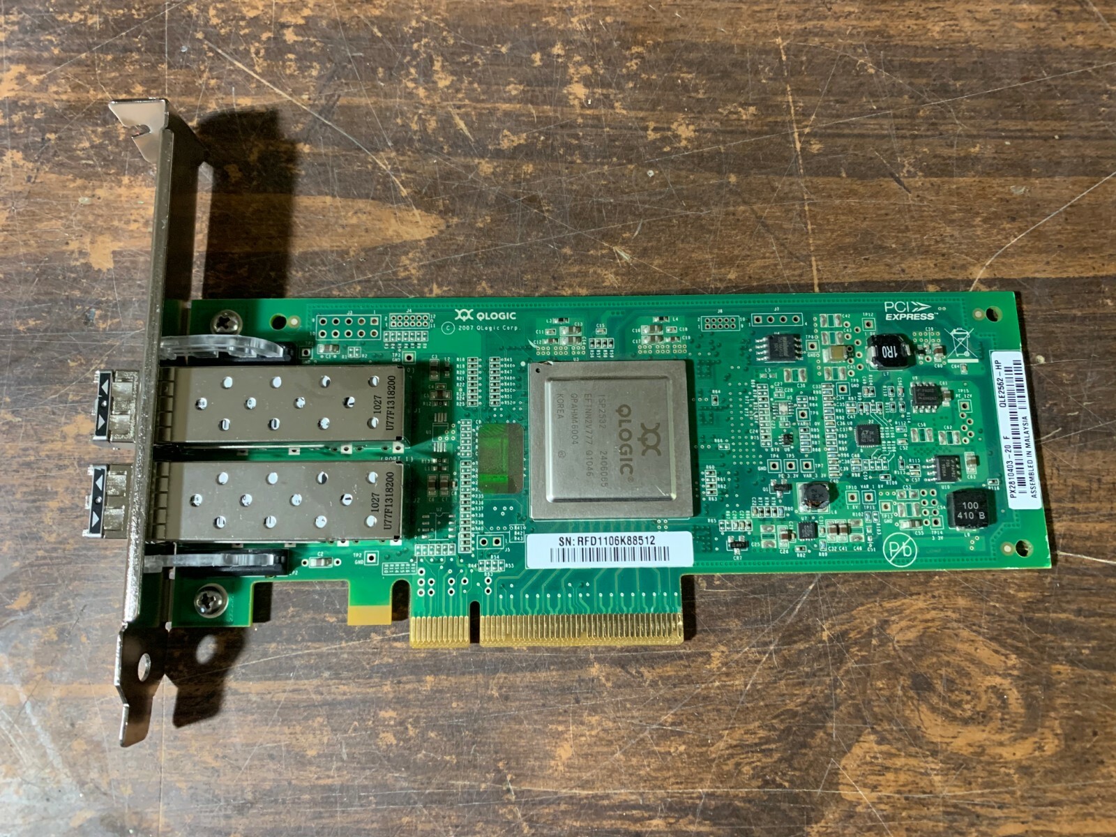 AJ764A HP 82Q 8GB Dual Port PCI-E FC HBA AJ764A / AJ764B / 489191-001 / QLE2562