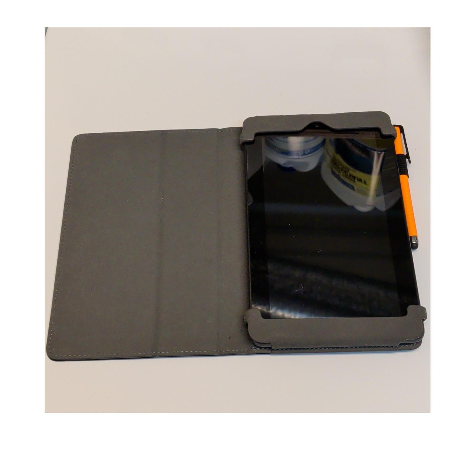 NuPro Navy Blue Folding Folio Tablet Case with Stylus fits 7" Amazon Fire or 8"