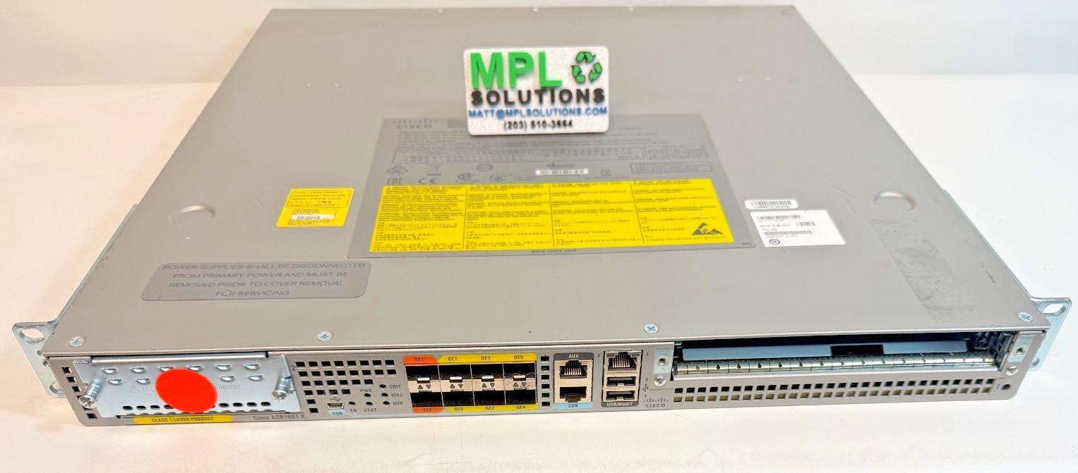 Cisco ASR1001-X 6 Port Gigabit SFP 2 10G SFP 2 x ASR1001-X-PWR-AC Power Supply