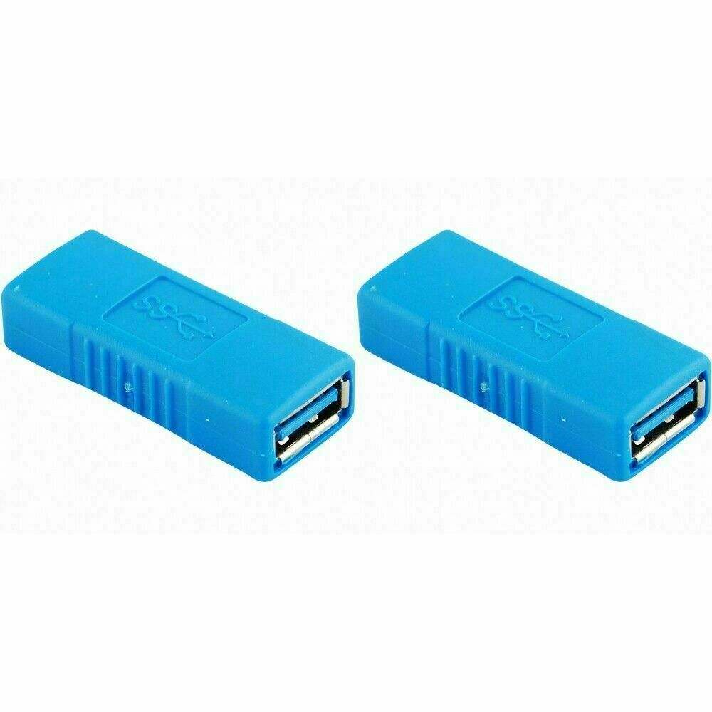 2-PACK USB 3.0 Type A Female to Female Adapter Coupler Gender Changer Connector