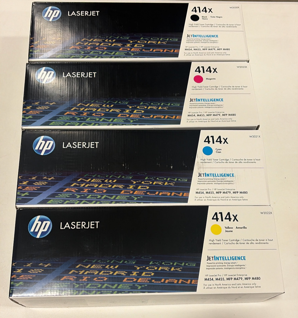 HP 414X High Yield Toner Set Black Cyan Yellow Magenta (4 Pack)