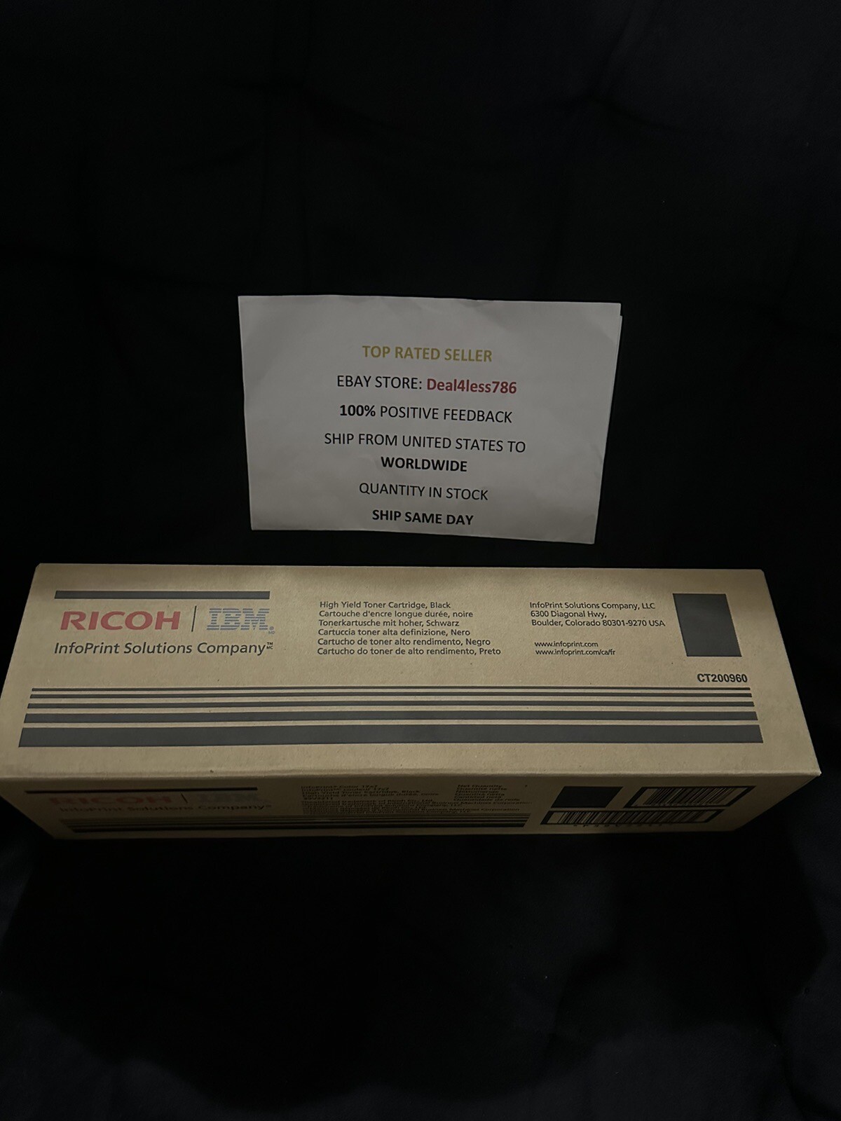 Genuine Ricoh IBM 39V2211 Black Toner Cartridge InfoPrint Color 1767 NEW