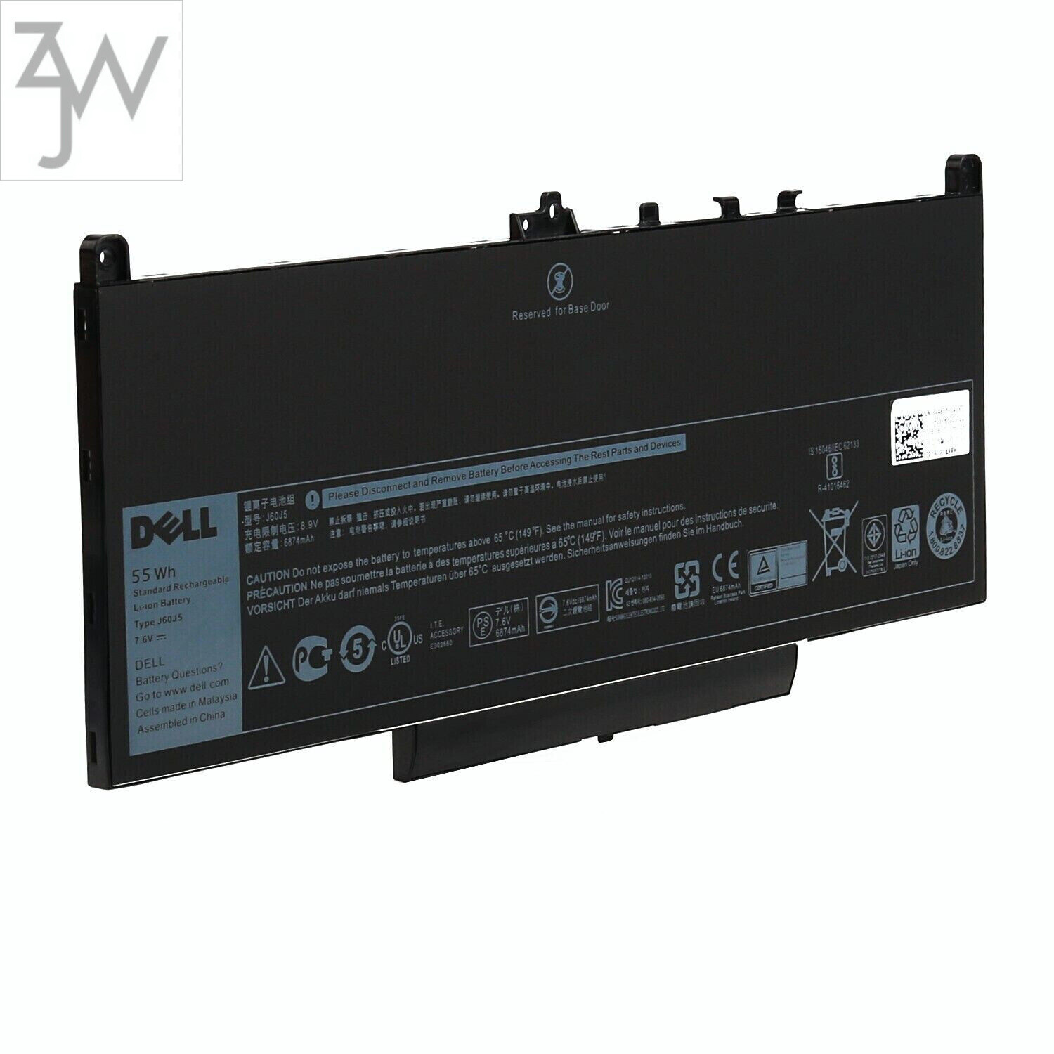 55Wh Laptop Battery For Dell Latitude E7270 E7470 Series 7CJRC MC34Y 7.6V J60J5