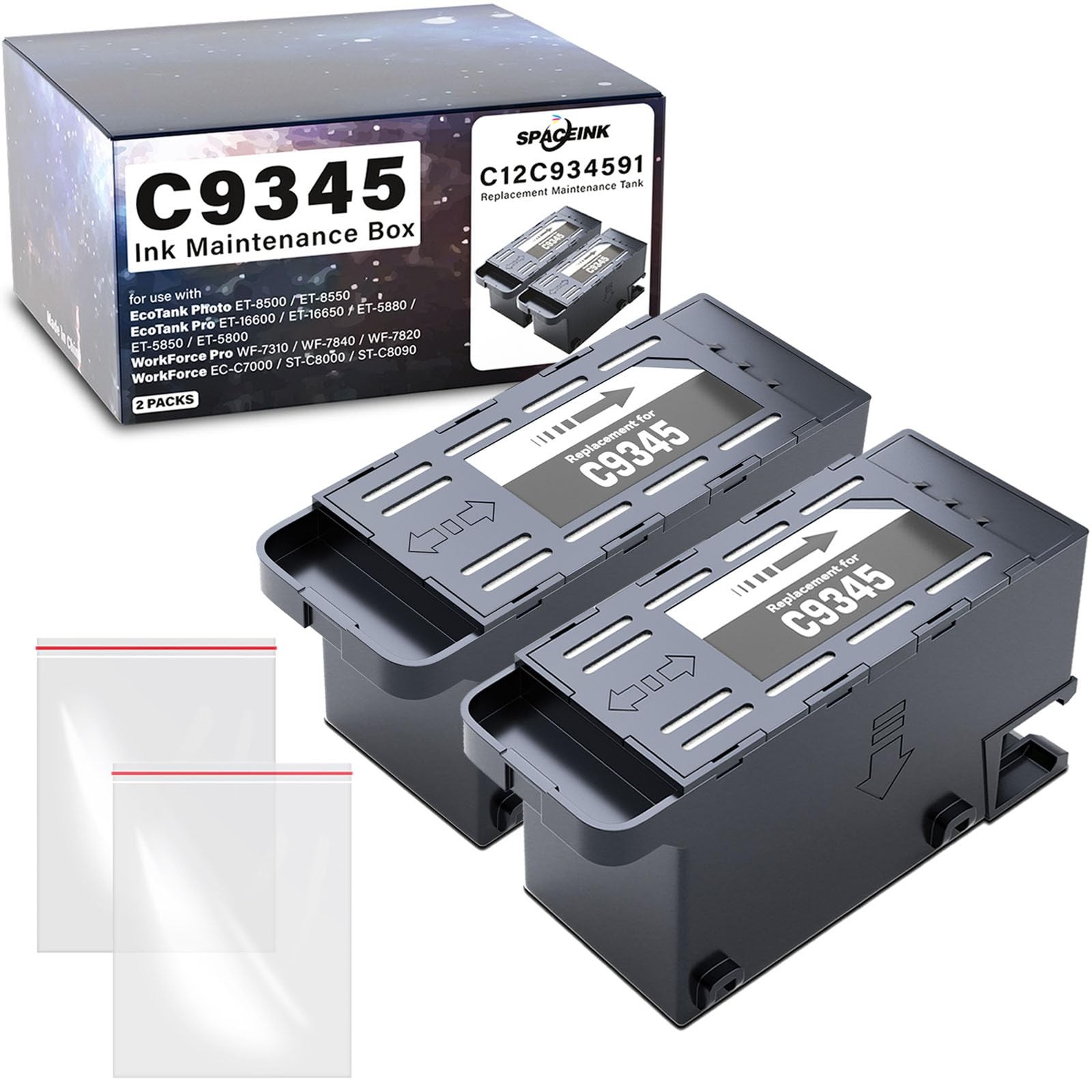 2 PCS C9345 C12C934591 PXMB9 Maintenance Box Fits Epson ET8550 ET5850