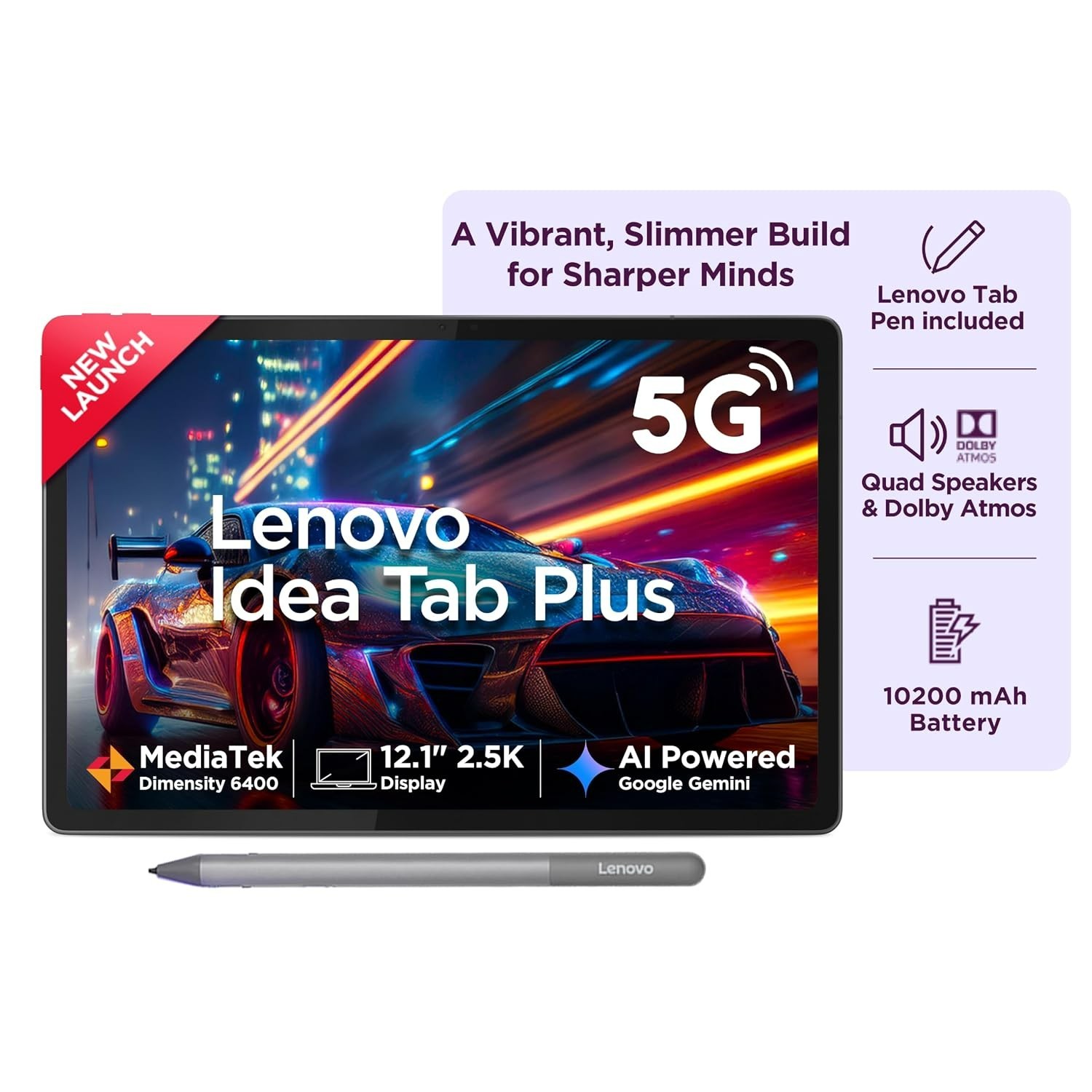Lenovo Idea Tab Plus with Pen |Wifi + 5G|12.1" 2.5K Display, 12GB + 256 Open Box