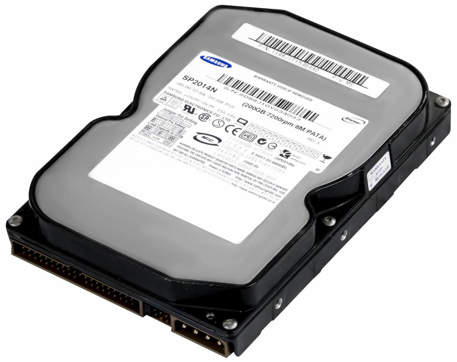 HARD DRIVE SAMSUNG SPINPOINT P120 SP2014N 200GB 7200RPM 8MB ATA IDE 3.5'' inch