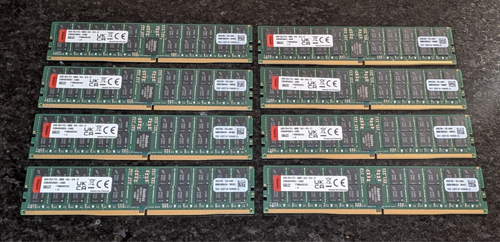 512GB RAM DDR5 8X64GB Server Memory KSM48R40BD4-64MD 2Rx4 RDIMM Ai ECC LOT  Kit