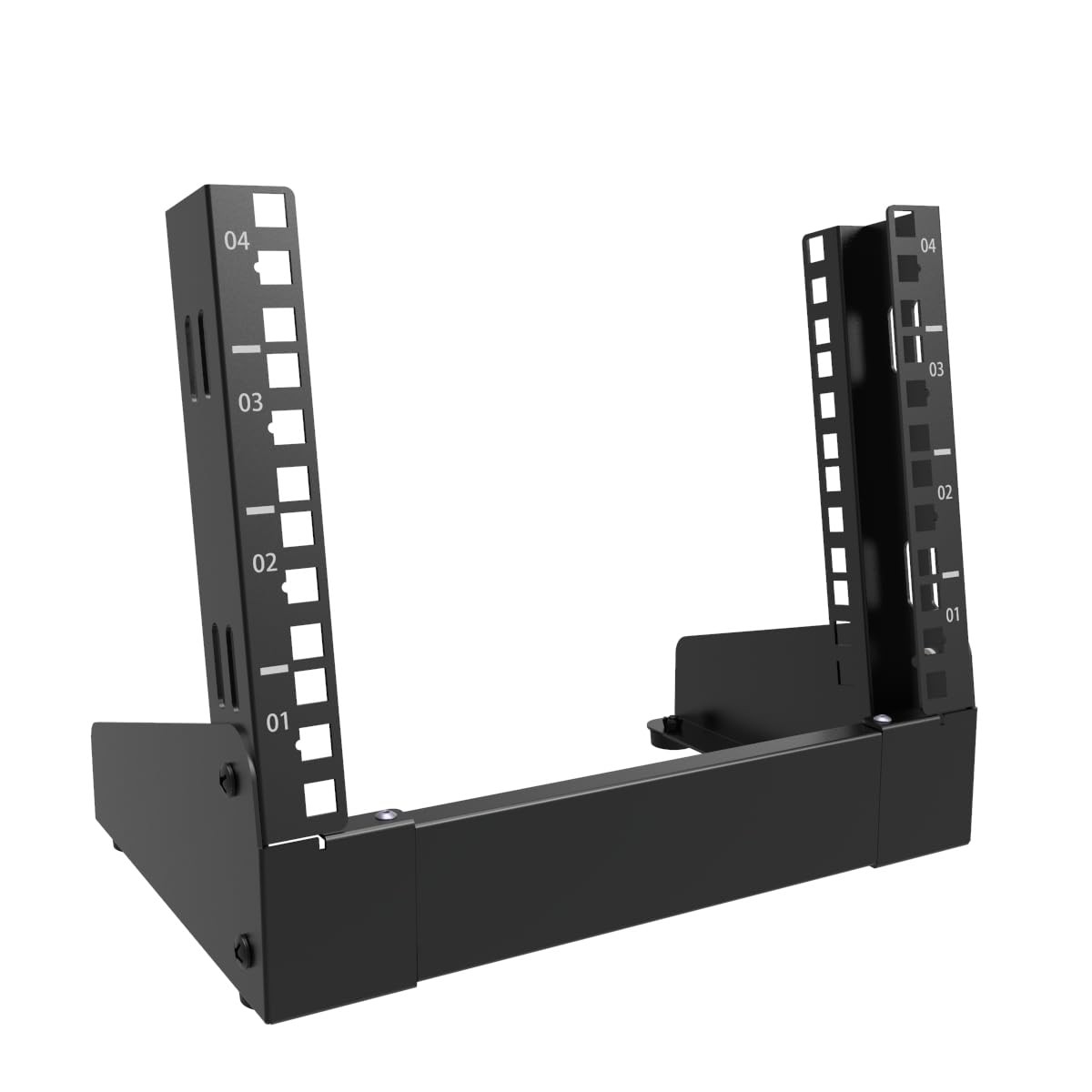 QiaoYoubang 10" Small Desktop Network Rack, 4U Mini Open Frame 4U, Black