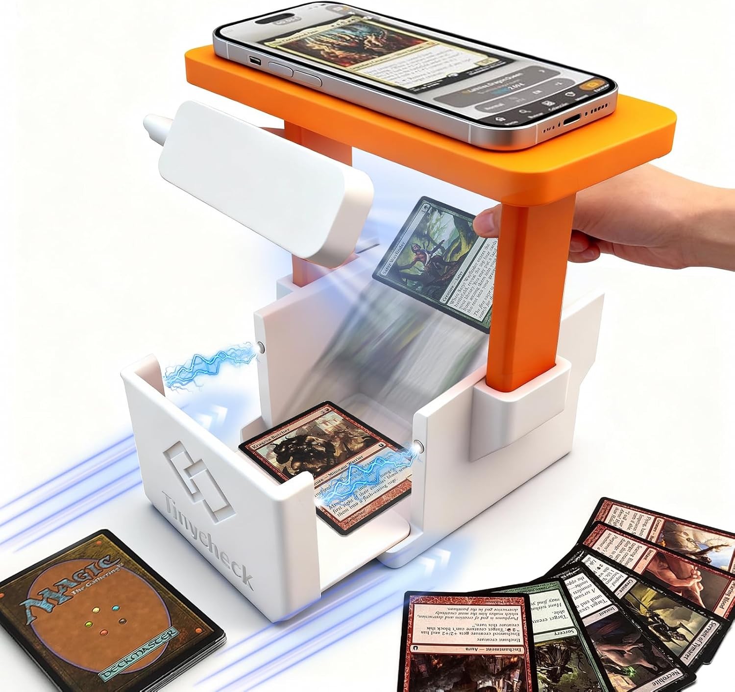 Card Scanner - MTG Trading Card Standwith LED Light & Magnetic Base, Compatible