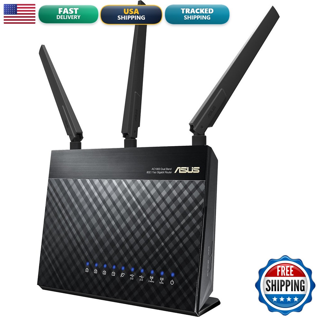 ASUS RT-AC68U Wireless AC-1900 Dual-Band Wi-Fi Router - Black (Renewed)