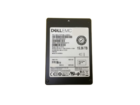 DELL/EMC 15.36TB Enterprise Plus SAS 12Gbps 2.5Inch PM1643 MZ-ILT15TA
