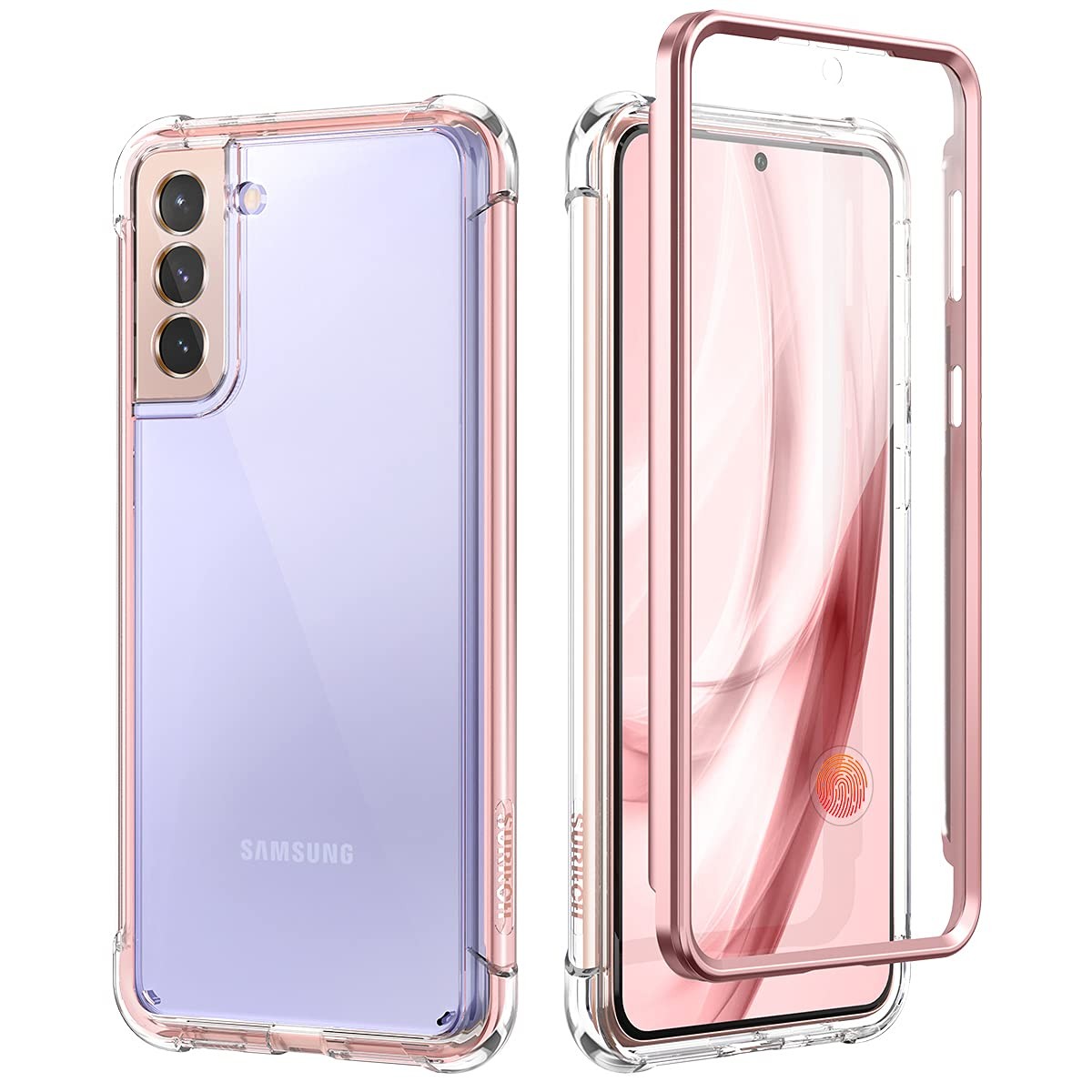 SURITCH Samsung Galaxy S21 6.2" Clear Case Built-in Screen Protector Full Body
