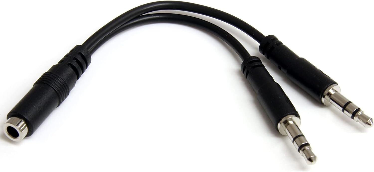 StarTech.com MUYHSFMM 3.5mm 4 Position to 2x 3 Position 3.5mm Headset Splitte...