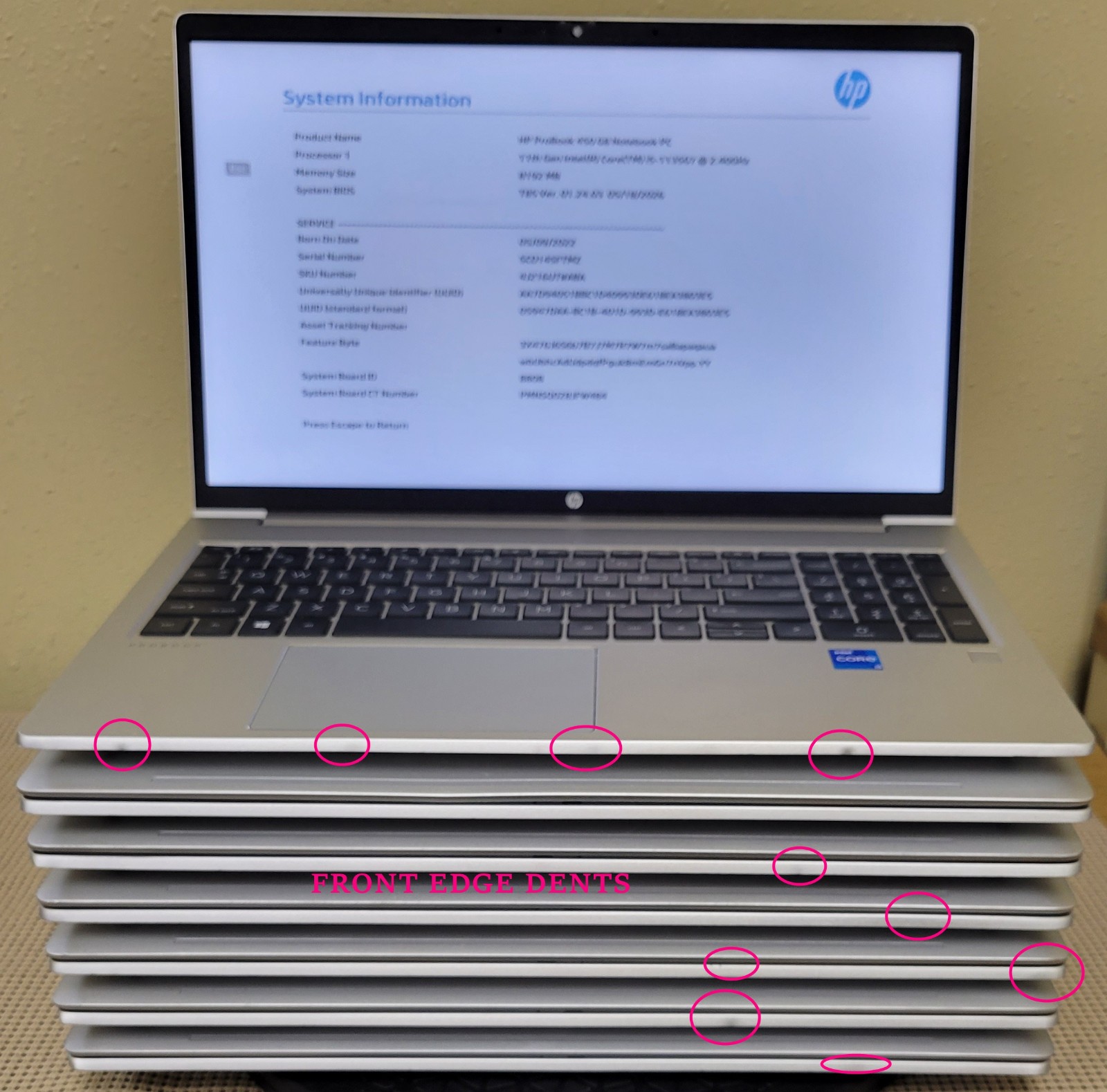 (Lot of 7)HP ProBook 450 G8 i5-1135G7 2.4GHz 8GB TOUCH No OS/SSD *BIOS LOCKED*