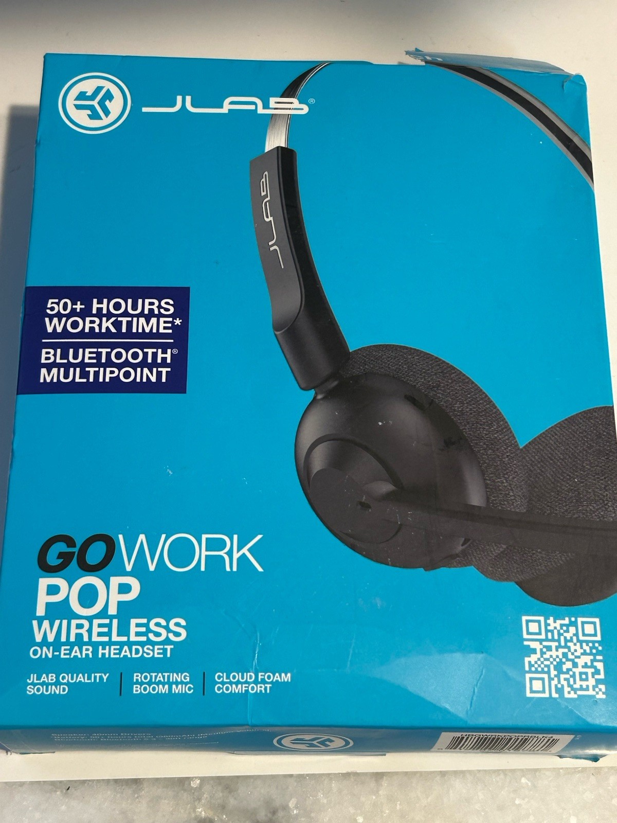 JLAB Go Work Pop Wireless On-Ear Headset 50+ Hrs Worktime BLACK