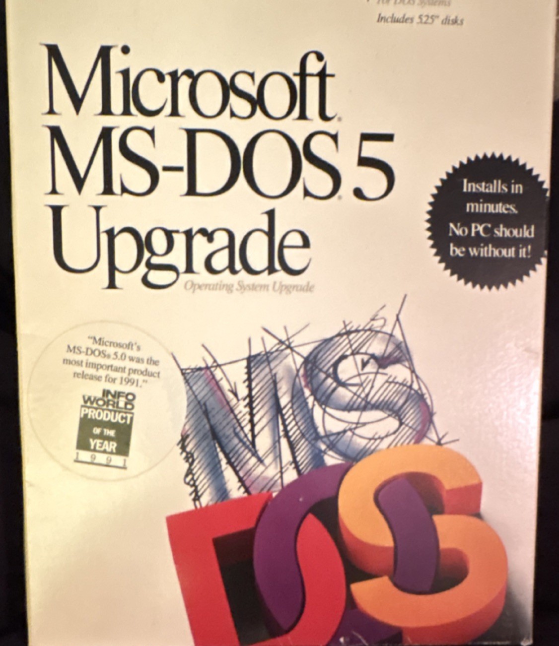 Microsoft MS-DOS 5 Upgrade Operating System Software, 5.25" Floppy, English