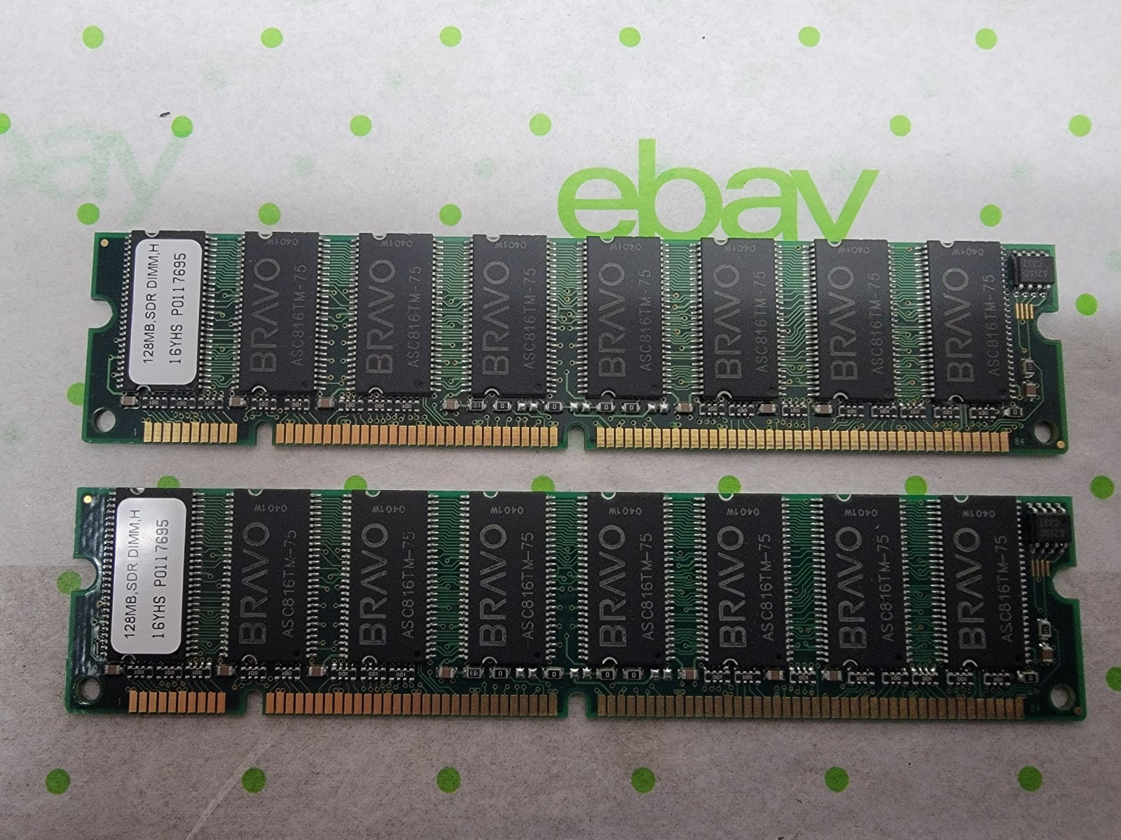 2 PCS BRAVO 128MB PC100 (16X64) DIMM SDRAM Memory RAM - 256MB TOTAL