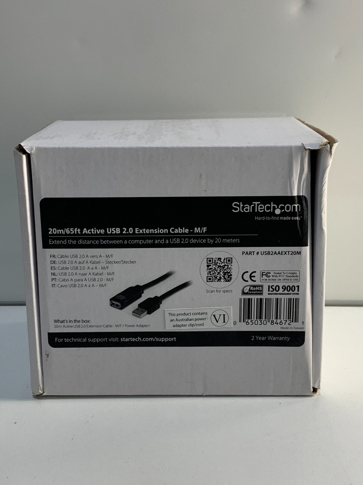 StarTech.com 20m USB 2.0 Active Extension Cable (USB2AAEXT20M)