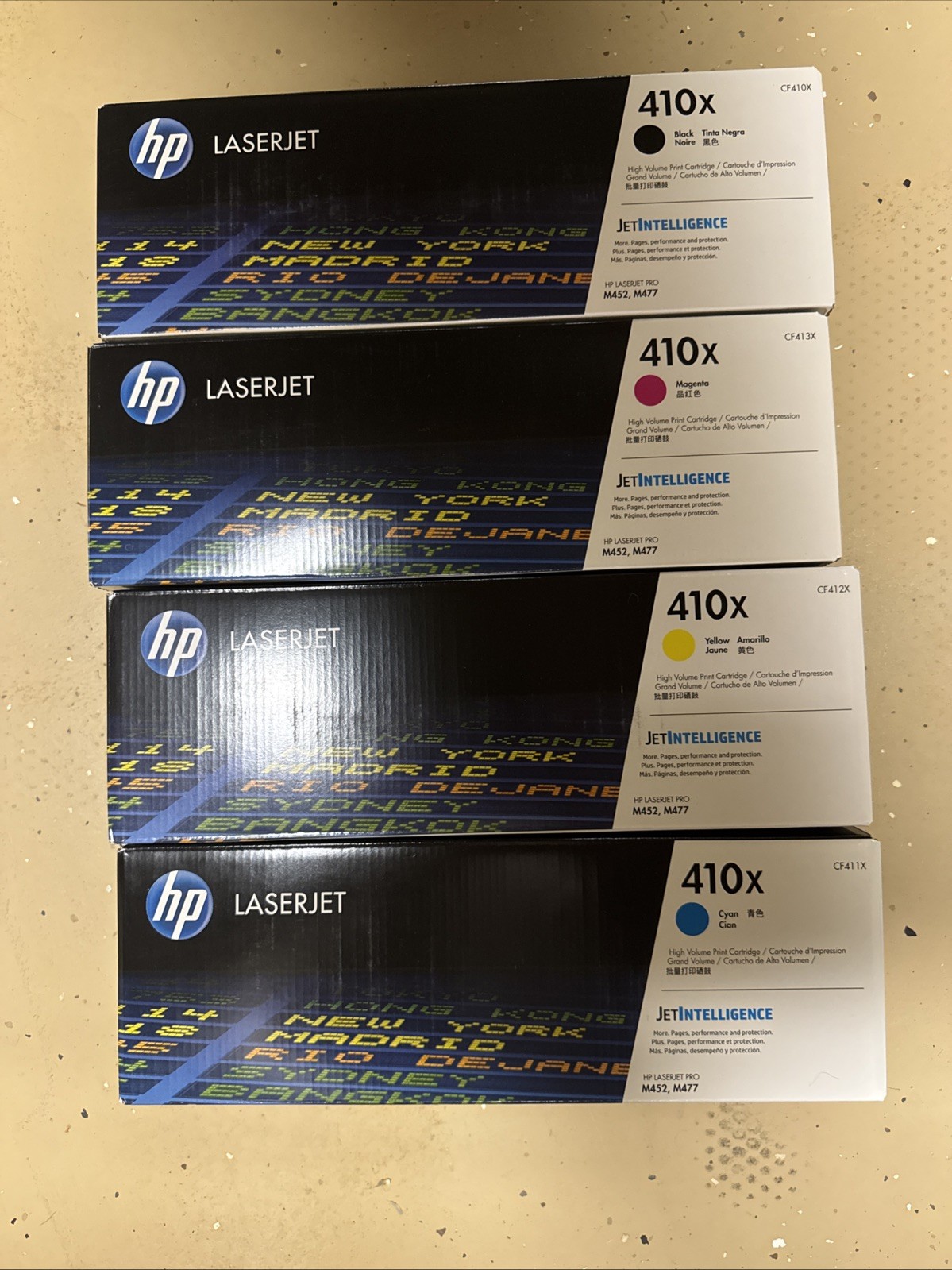 HP 410X High Yield Toner Set - CF410X CF411X CF412X CF413X - 4 Color Pack