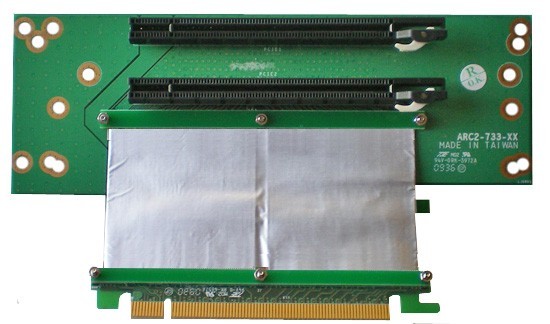 PCI-Express PCIE Dual (x16 x 2) 2U Riser Card with Ribbon