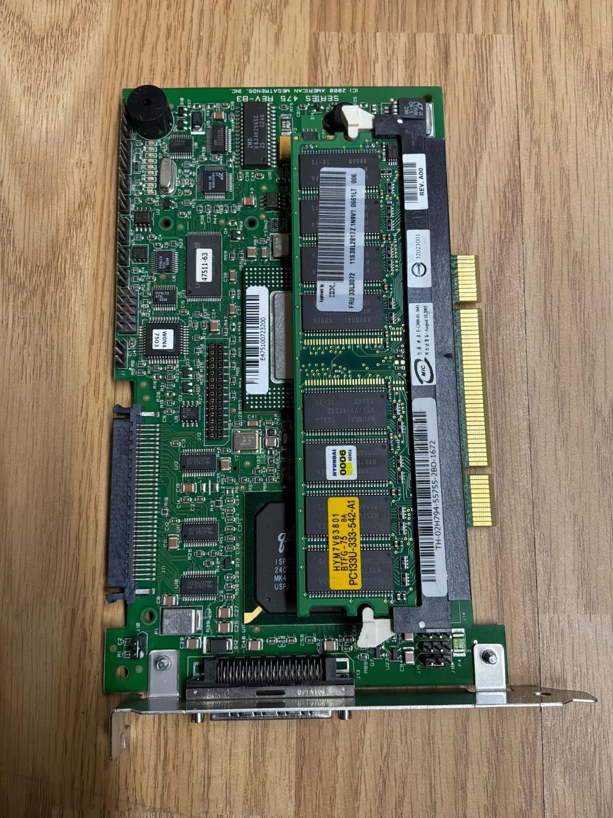Adaptec Series 475 PCI-X SCSI RAID Controller Card w/ Memory Module Server