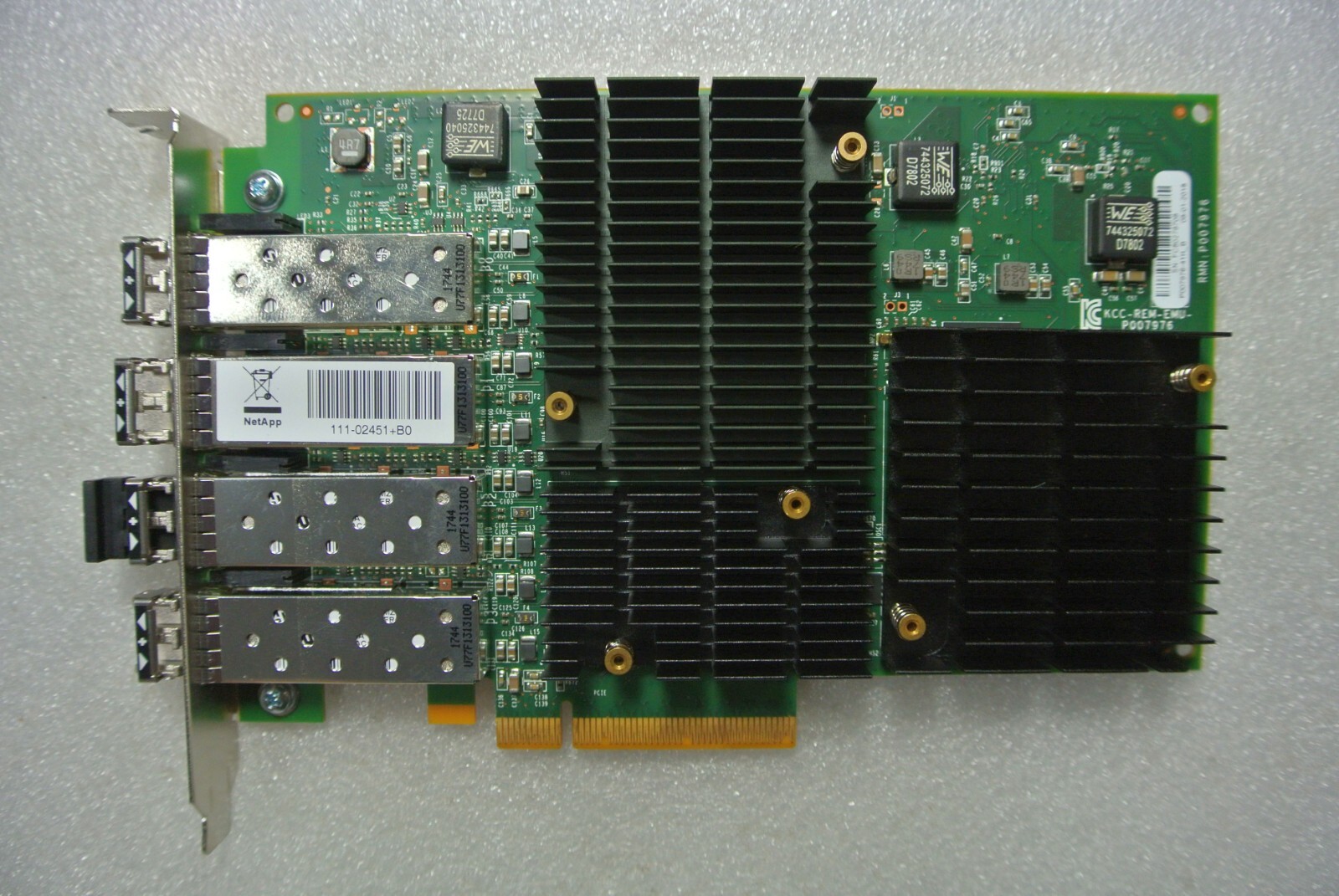 NetApp 111-02451 4-Port 16Gb FC PCIe HBA Adapter X1133A-R6 W/4x16GB FC
