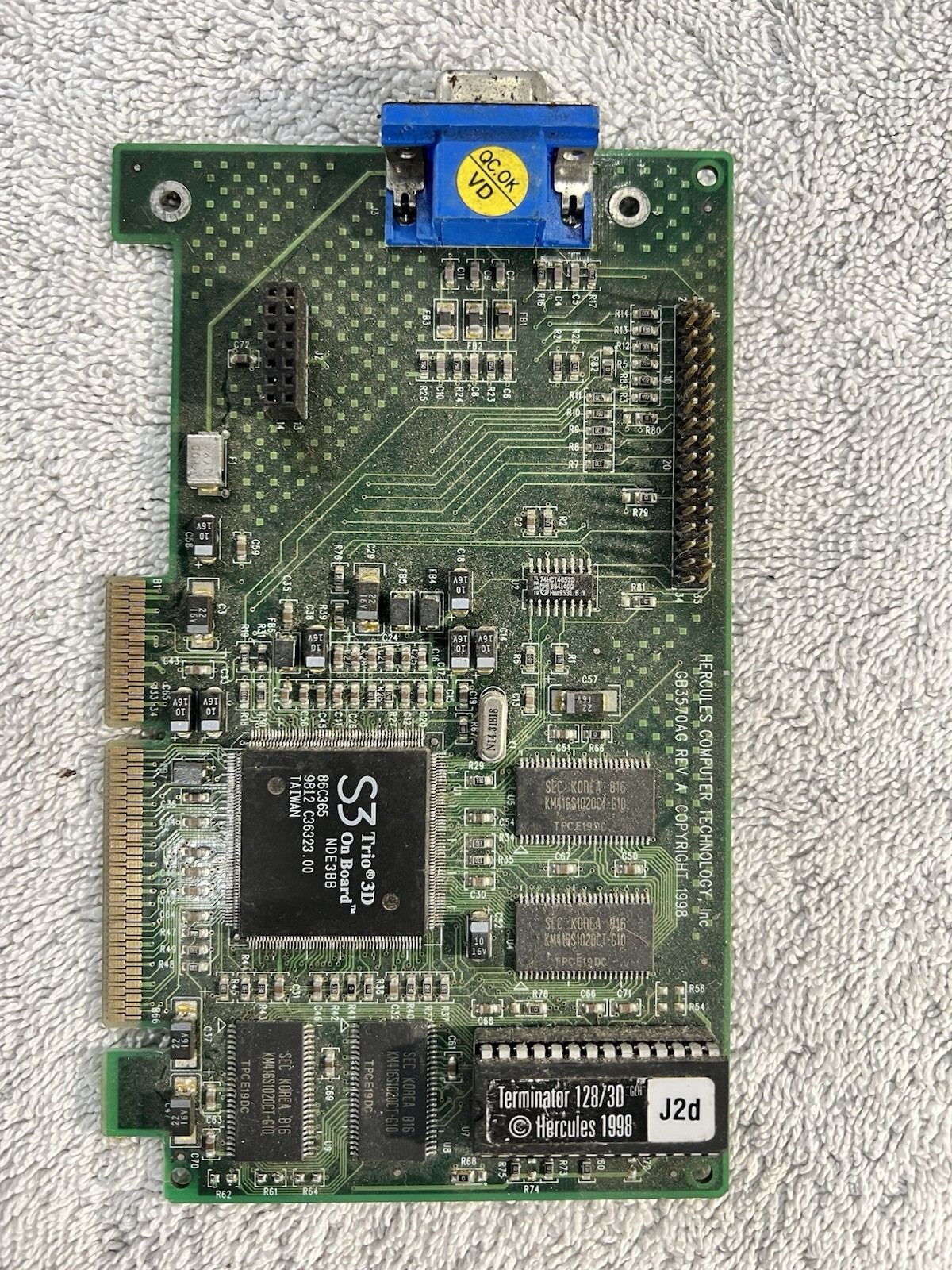 Hercules Terminator 128/3D GLH PCI S3 Trio3D/2X Retro VGA Video Card NO BRACKET